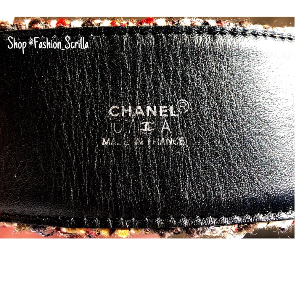 CHANEL Multi-color Wide Width Tweed Belt - Picture 7 of 13